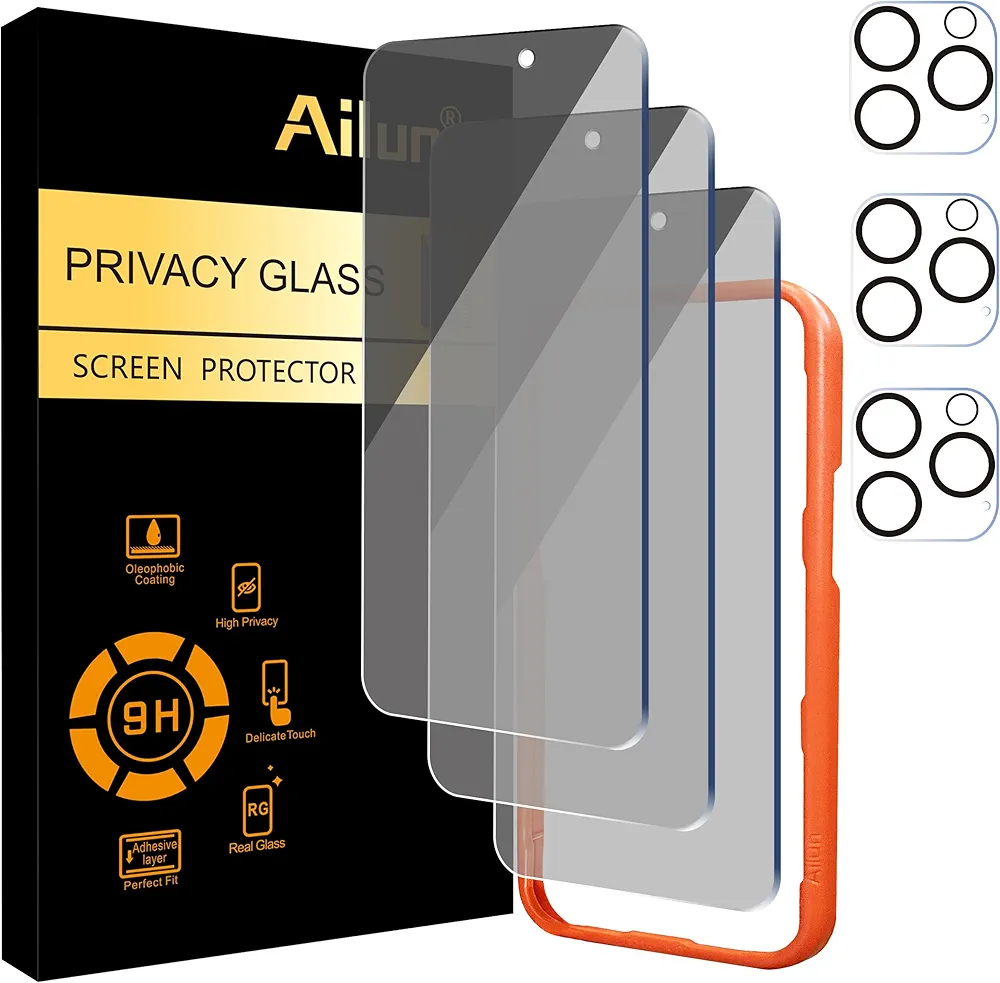 Ailun 3-Pack tempered glass screen protector for iPhone 16 Pro Max