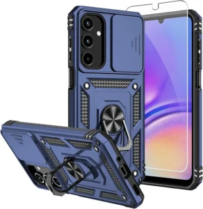 Samsung Galaxy A16 5G rugged kickstand case with sliding camera protector
