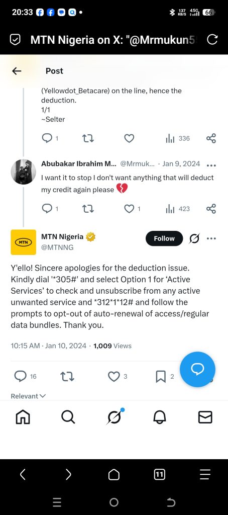 How to Check Active Services on MTN