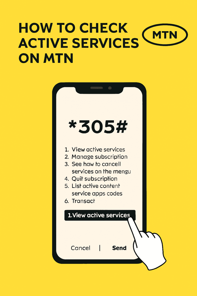 how to check active services on mtn