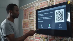 A man clearing error code on dstv