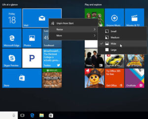 Screenshot of Windows Mobile home screen with customized live tiles.