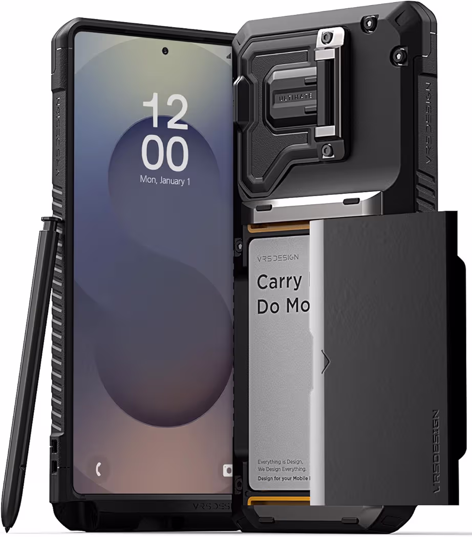 VRS Design Damda Glide Galaxy S25 Ultra wallet case with hidden card compartment