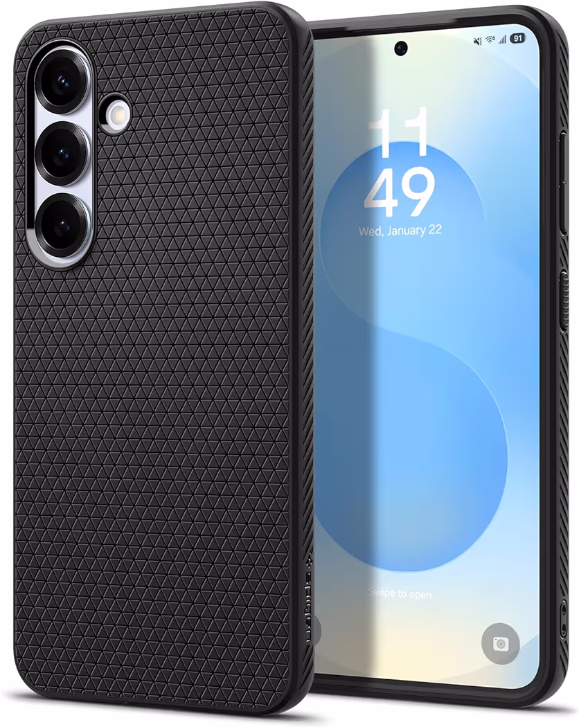 Best Spigen case for Samsung S25 Plus showing geometric grip pattern