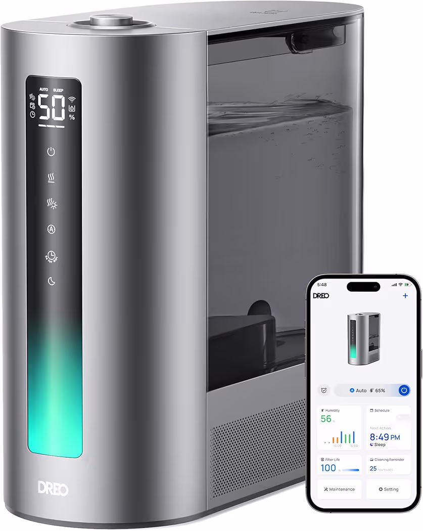 Dreo HM713S quiet bedroom humidifier for sleeping with smart humidity control