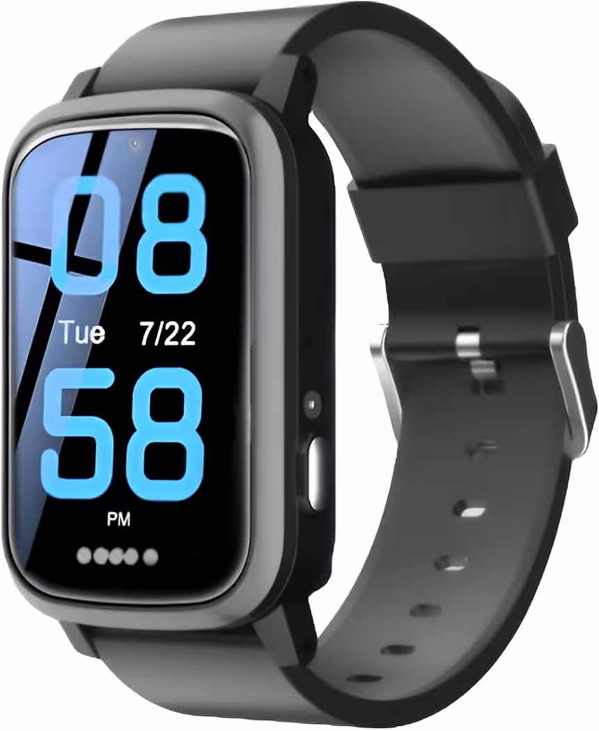 Budget-friendly medical alert smartwatch with large red SOS button