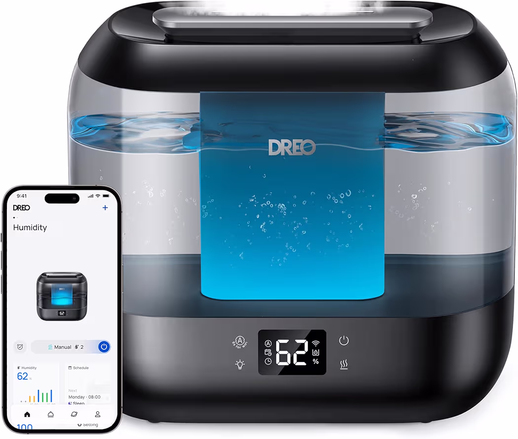 Dreo Smart 4L bedroom humidifier with adjustable mist nozzle and app control