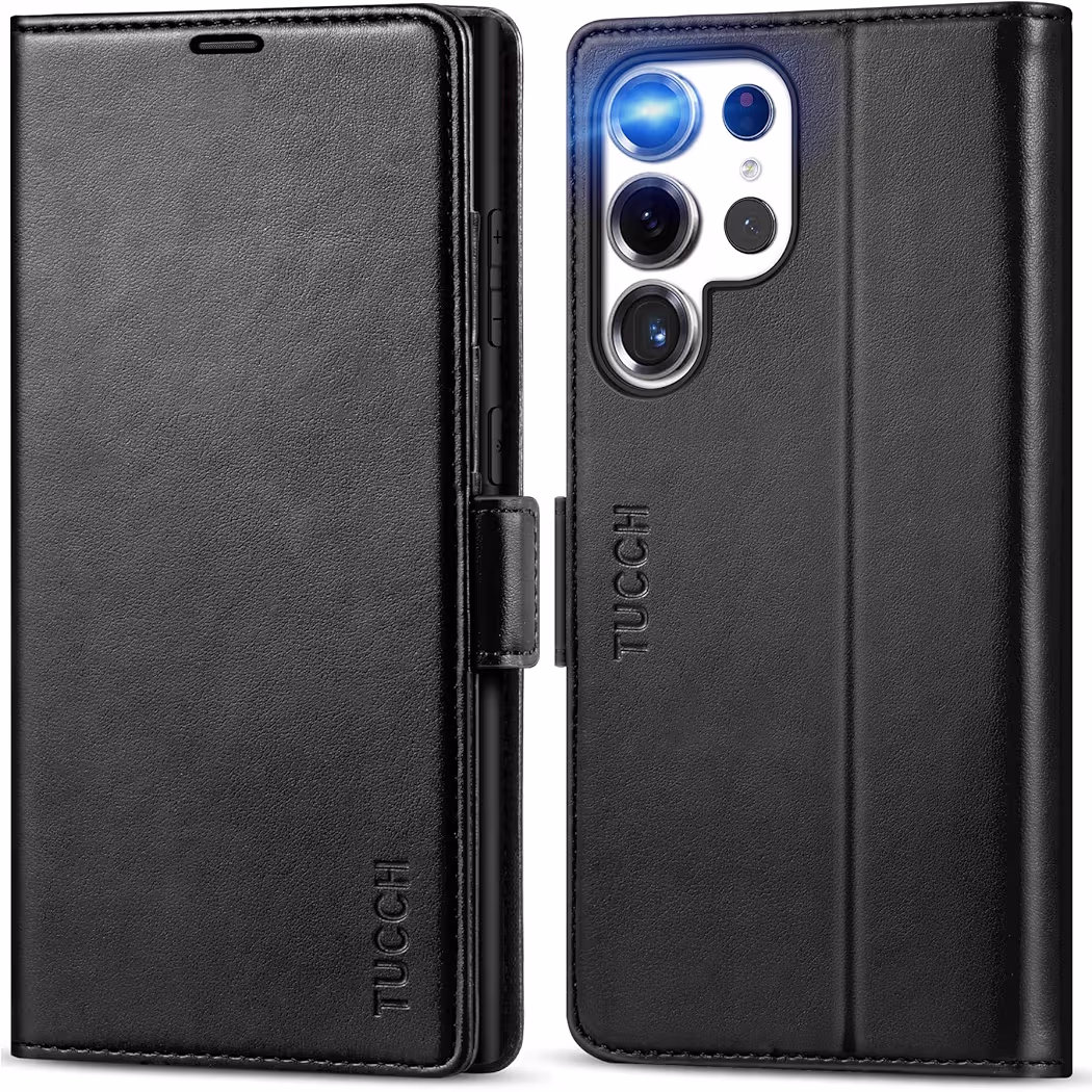 TUCCH folio wallet case for Samsung Galaxy S25 Ultra