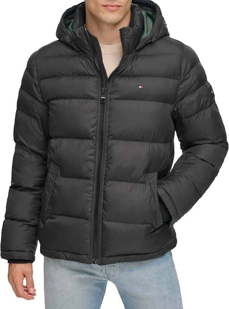 Best Stylish Men's Winter Jackets Tommy Hilfiger Classic Hooded Puffer