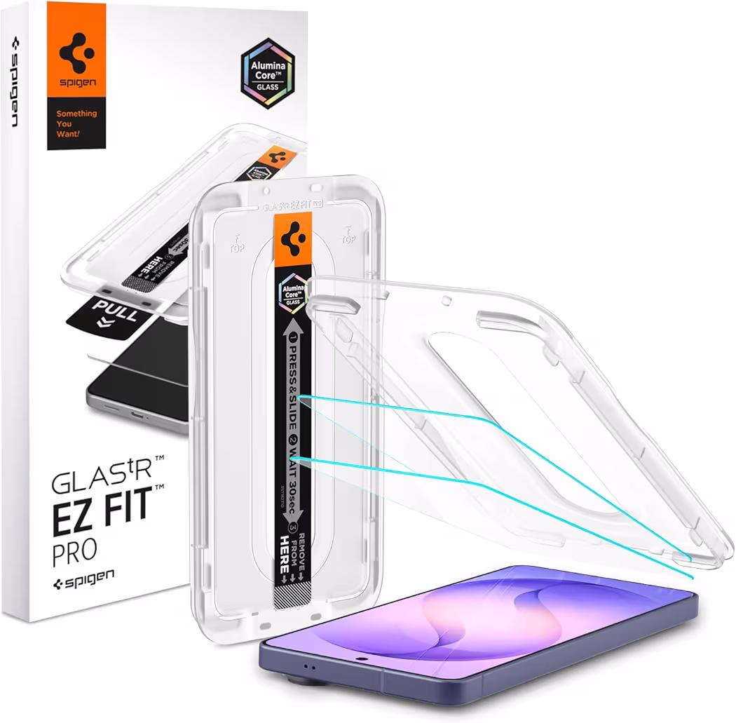 Spigen AluminaCore screen protector with EZ Fit tray for iPhone 17 Pro Max