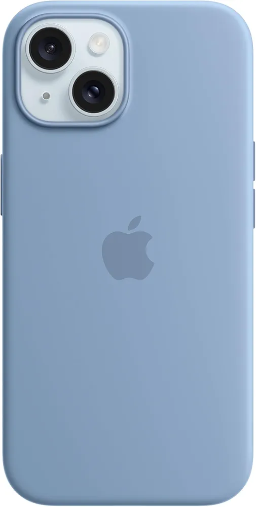Apple Silicone Case with MagSafe for iPhone 15 in Winter Blue