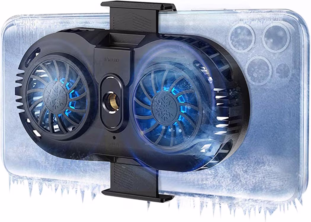 Neveika Phone Cooler attached to Samsung Galaxy A16 during gaming session