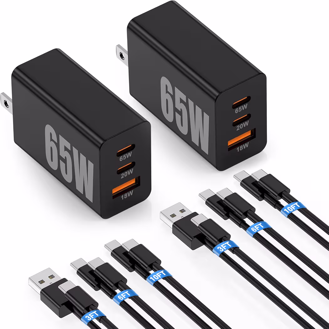 65W multi port charger for Galaxy S26 Ultra and laptop charging