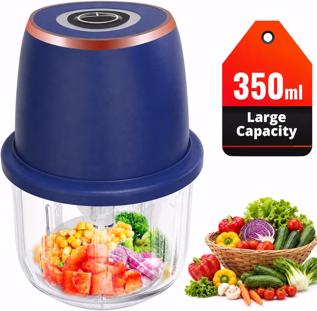 USB rechargeable food processor with 1200mAh battery