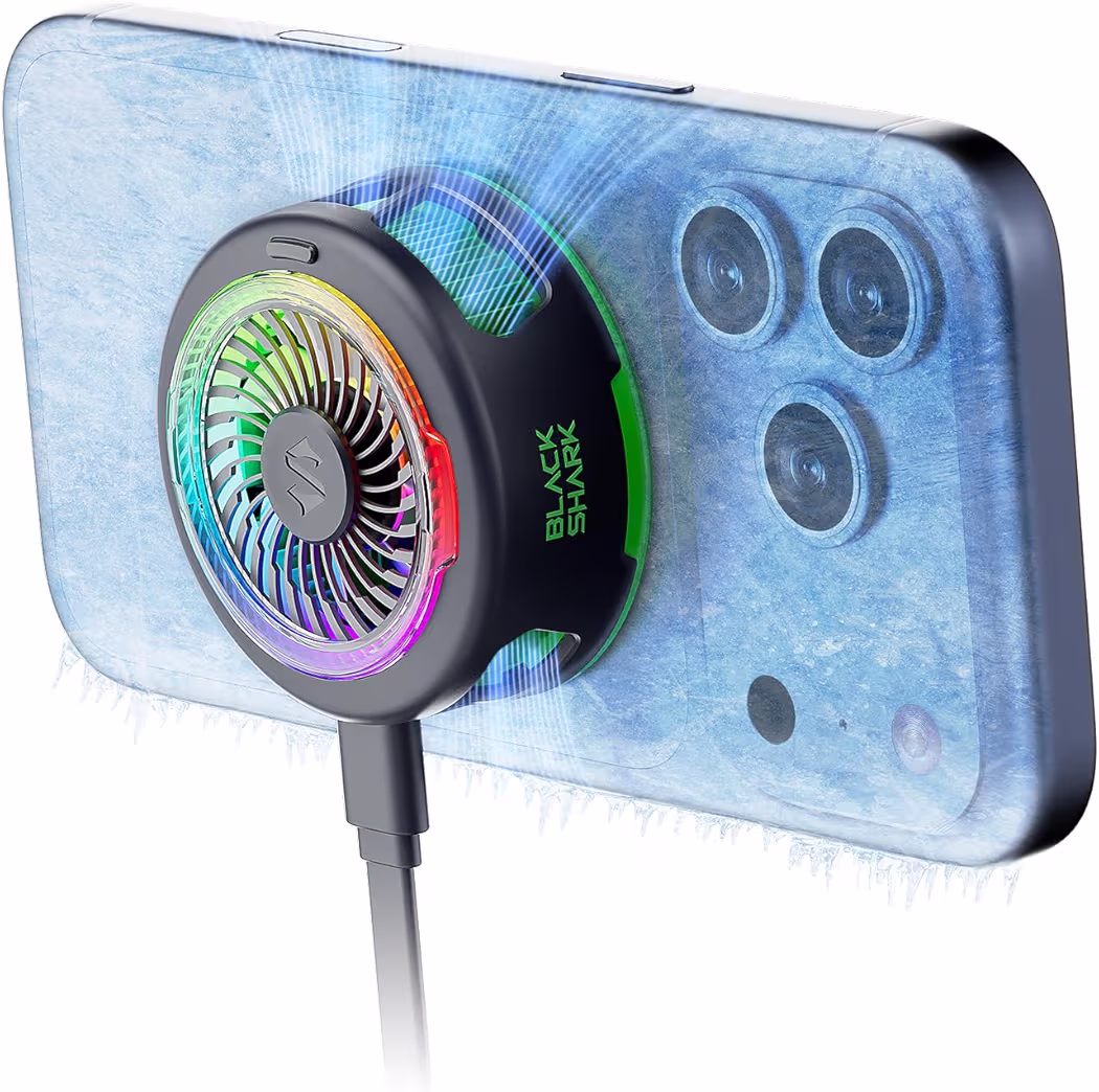 Black Shark FunCooler 6 attached to Samsung Galaxy A16 5G during gaming session