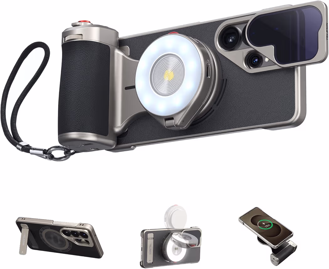 TELESIN phone camera grip kit for Galaxy S26 Ultra mobile filmmaking and video production