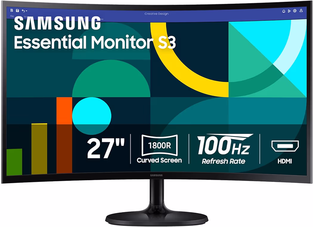 Samsung 27-inch Essential S3 Curved Monitor